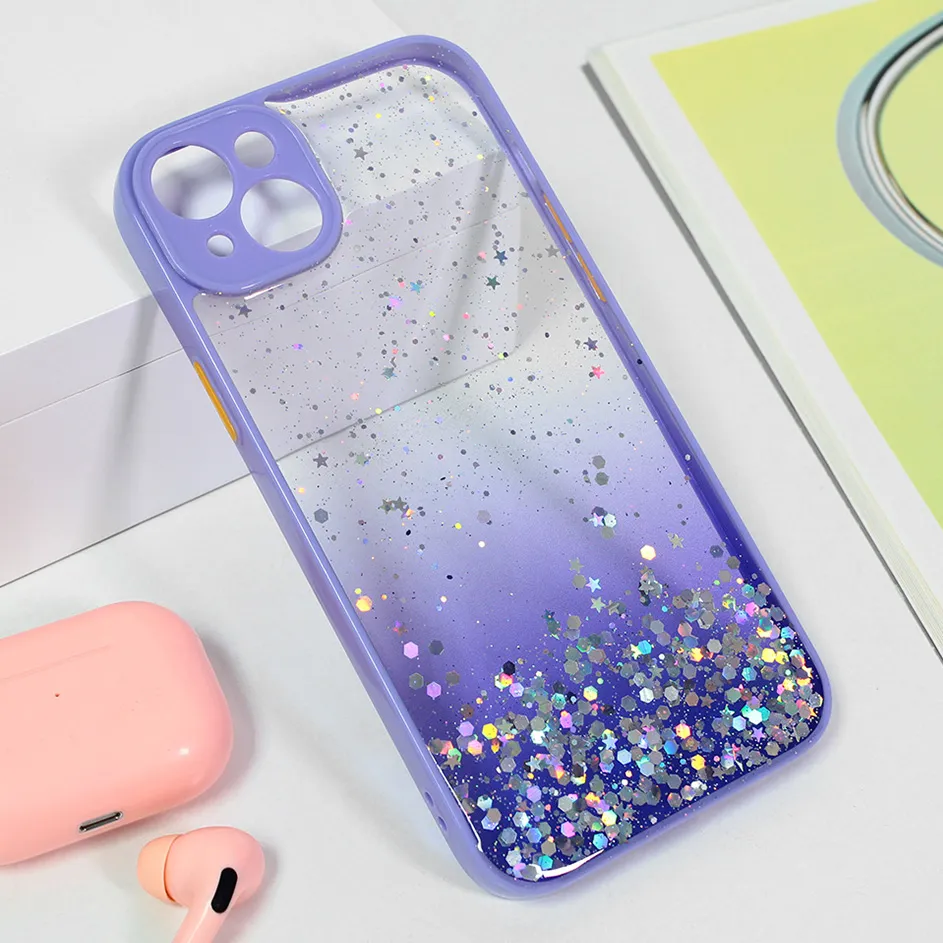 Maska Frame Glitter za iPhone 14 Plus 6.7  ljubicasta