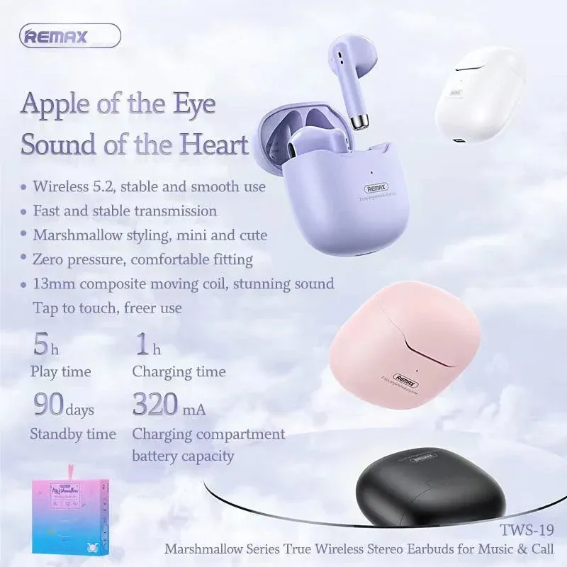 Bluetooth slusalice REMAX Marshmallow Series  TWS-19 bele