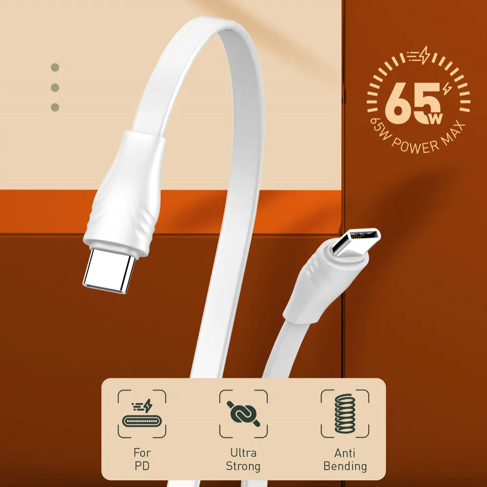 Data kabl LDNIO LC131-C 65W Type C na Type C beli 1m