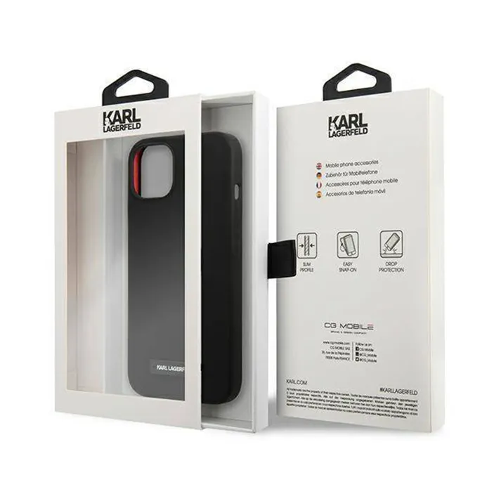 Maska Karl Lagerfeld Hc Silicone Plaque za iPhone 13 6.1 crna (KLHCP13MSLMP1K)