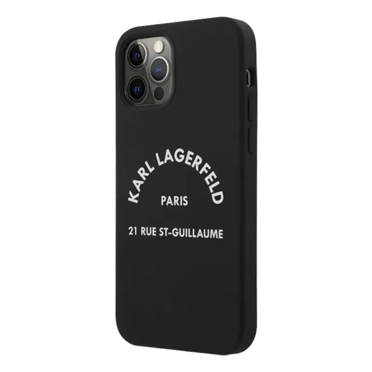 Maska Karl Lagerfeld Hc Silicone RSG za iPhone 12/12 Pro 6.1 crna (KLHCP12MSLSGRBK)