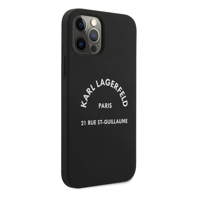 Maska Karl Lagerfeld Hc Silicone RSG za iPhone 12/12 Pro 6.1 crna (KLHCP12MSLSGRBK)