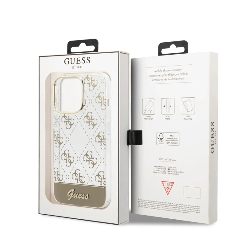 Maska Guess Hc 4G Electro Script za iPhone 14 Pro 6.1 zlatna (GUHCP14LHG4MHG)