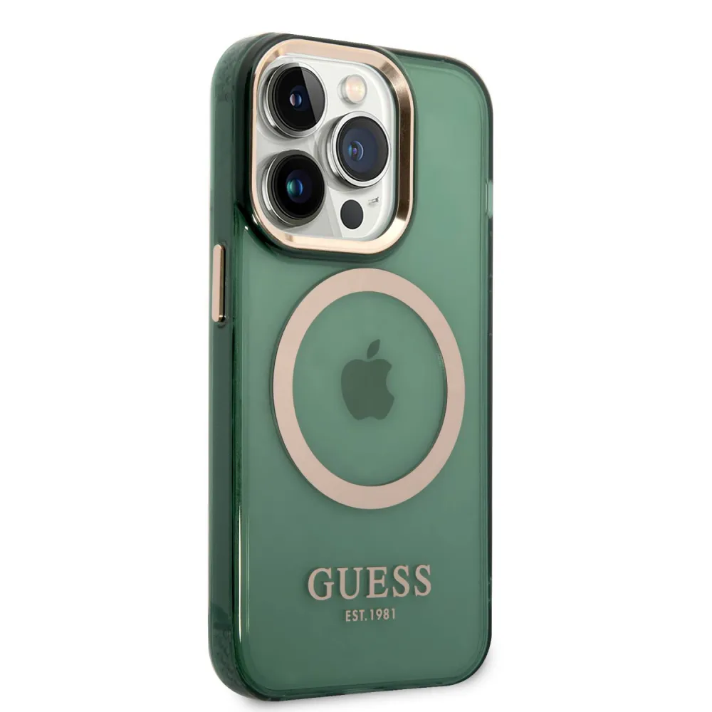 Maska Guess Hc Magsafe Outline Translucent za iphone 14 Pro 6.1 zlatna (GUHMP14LHTCMA)