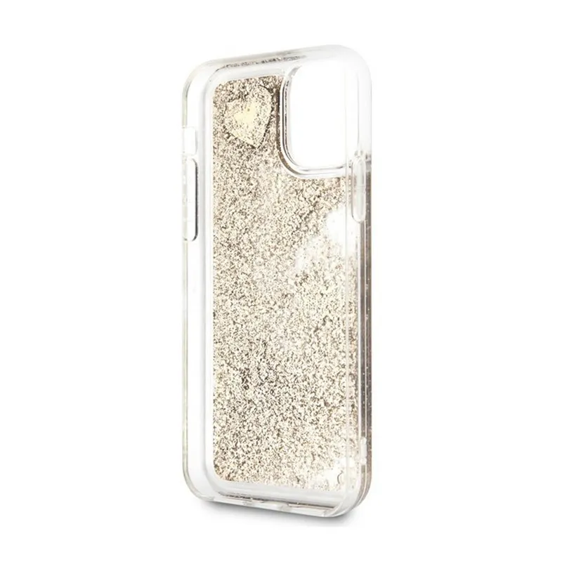 Maska Guess Hc Liquid Glitter Charms za iPhone 12/12 Pro 6.1 zlatna (GUHCP12MGLHFLGO)