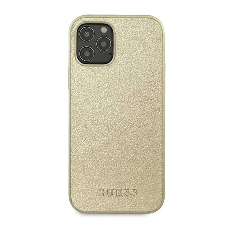 Maska Guess Hc PC/TPU Iridescent za iPhone 12/12  Pro 6.1 zlatna (GUHCP12MIGLGO)