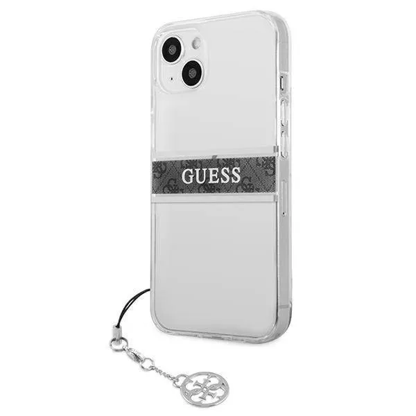 Maska Guess 4G Stripe Charm za iPhone 13 6.1 siva (GUHCP13MKB4GGR)