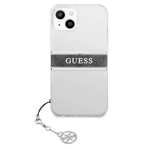Maska Guess 4G Stripe Charm za iPhone 13 6.1 siva (GUHCP13MKB4GGR)