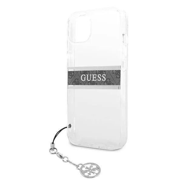 Maska Guess 4G Stripe Charm za iPhone 13 6.1 siva (GUHCP13MKB4GGR)