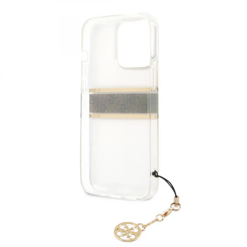 Maska Guess 4G Stripe Charm za iPhone 13 Pro 6.1 braon (GUHCP13LKB4GBR)