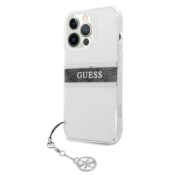 Maska Guess 4G Stripe Charm za iPhone 13 Pro 6.1 siva (GUHCP13LKB4GGR)