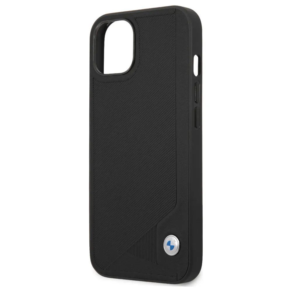 Maska BMW Hc Leather Deboss za iPhone 13 6.1 crna (BMHCP13MRCDPK)