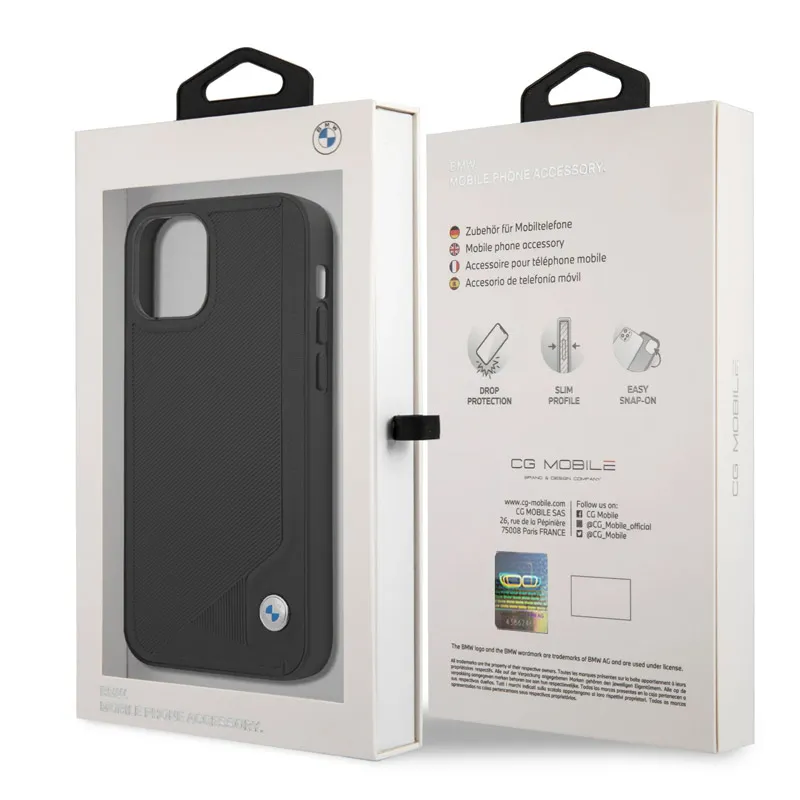 Maska BMW Hc Leather Deboss za iPhone 13 6.1 crna (BMHCP13MRCDPK)