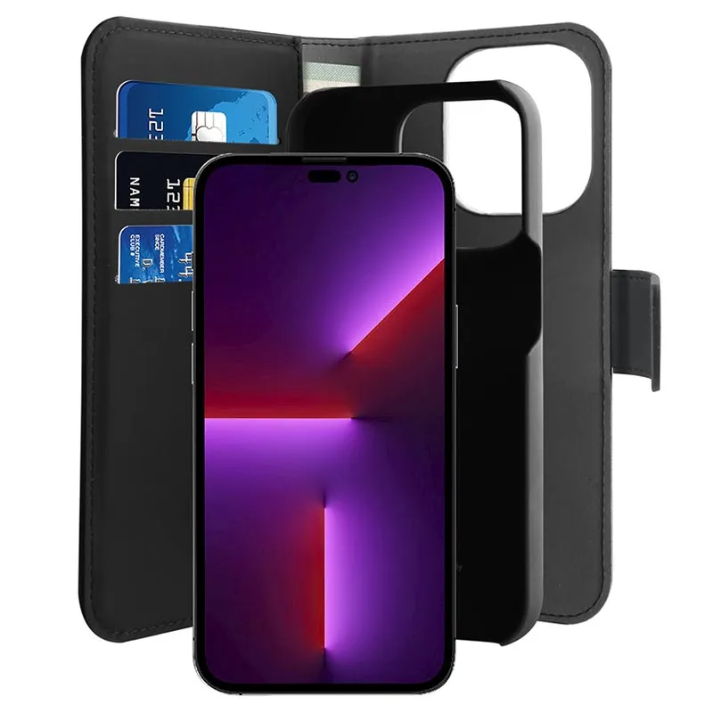 Maska Puro novcanik 2u1 za iPhone 14 Pro Max 6.7 crna