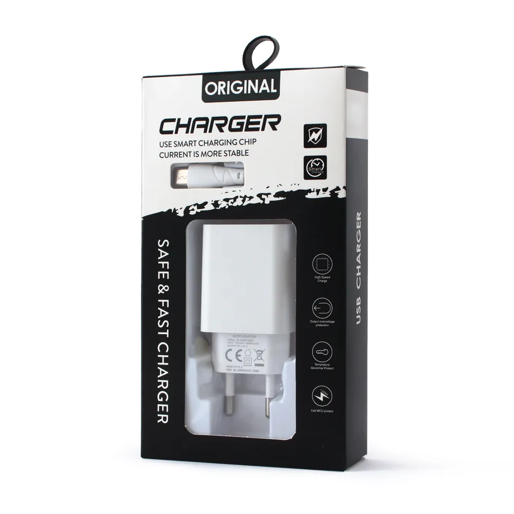 Kucni punjac 2.1A sa USB na Type C kablom CE beli