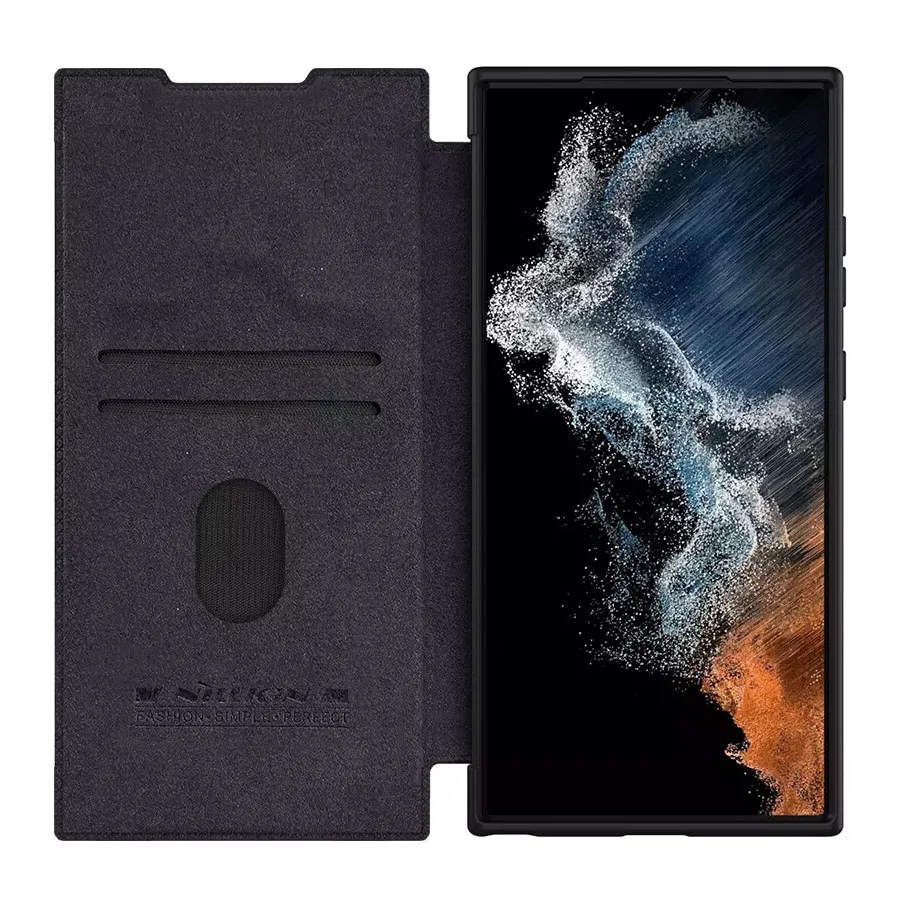 Maska Nillkin Qin Pro Leather za Samsung Galaxy S23 Ultra crna