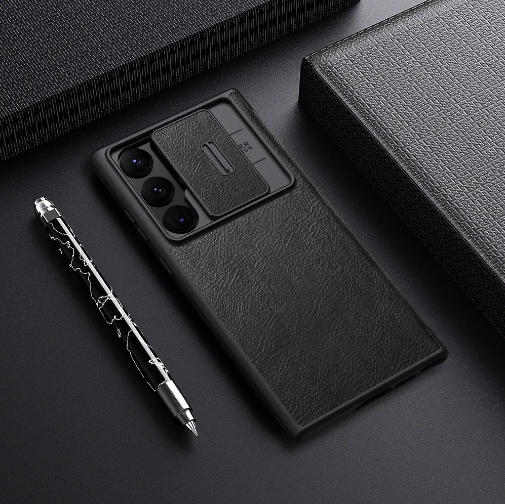 Maska Nillkin Qin Pro Leather za Samsung Galaxy S23 Ultra crna