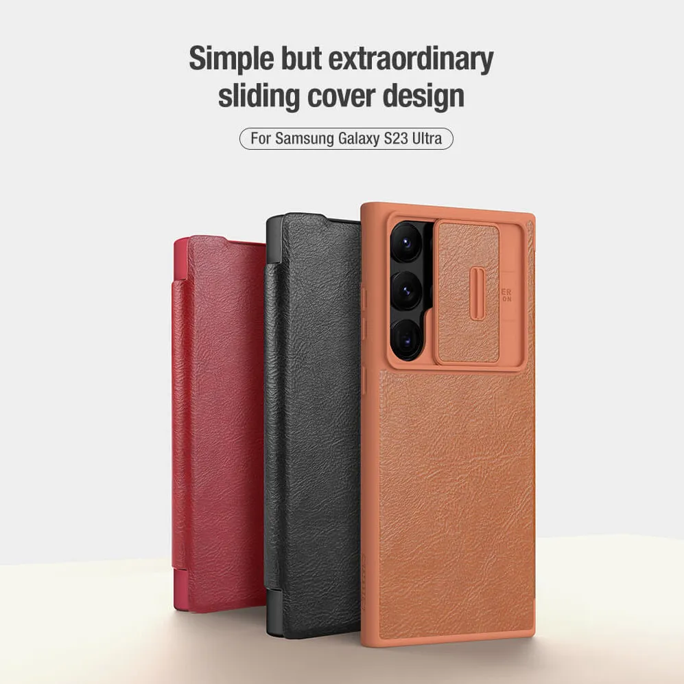 Maska Nillkin Qin Pro Leather za Samsung Galaxy S23 Ultra crna