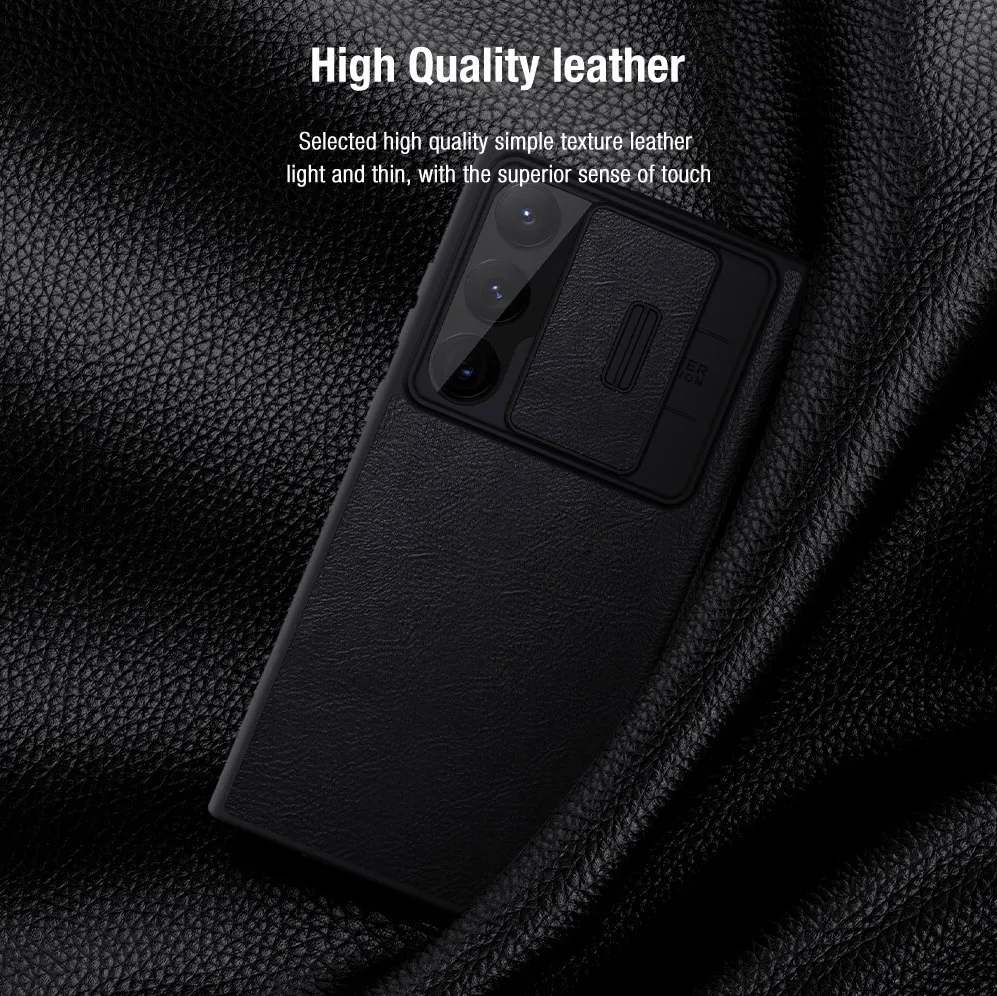 Maska Nillkin Qin Pro Leather za Samsung Galaxy S23 Ultra crna