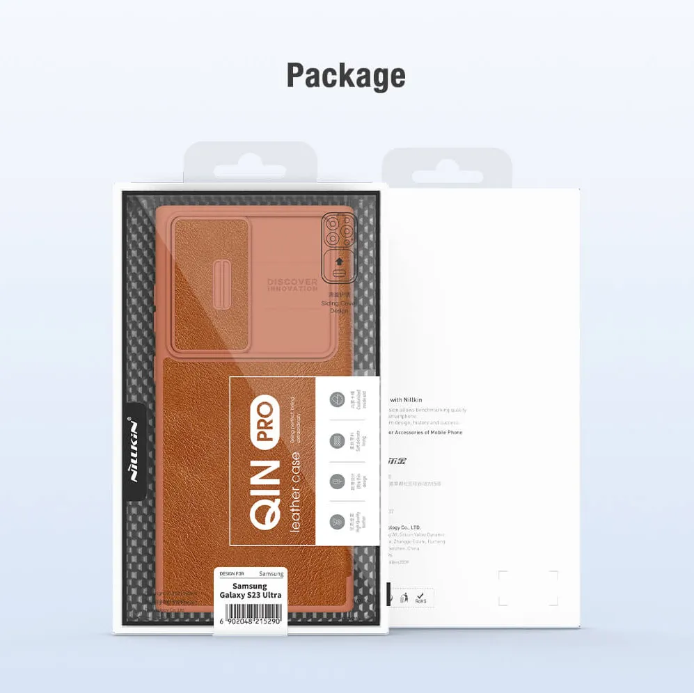Maska Nillkin Qin Pro Leather za Samsung Galaxy S23 Ultra crna