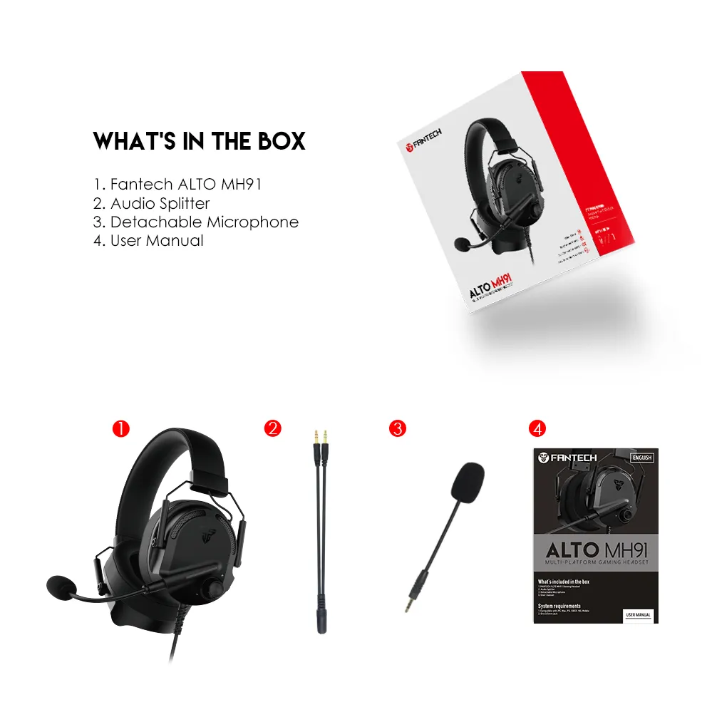 Slusalice Gaming Fantech MH91 Alto crne