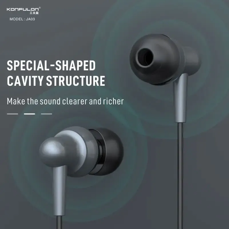 Slusalice KONFULON JA03 3.5mm crne 1.2m