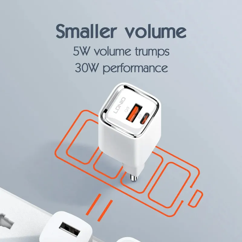Kucni punjac LDNIO A2317C, 3.6A, QC3.0 18W, PD 30W sa Type C na Type C kablom beli