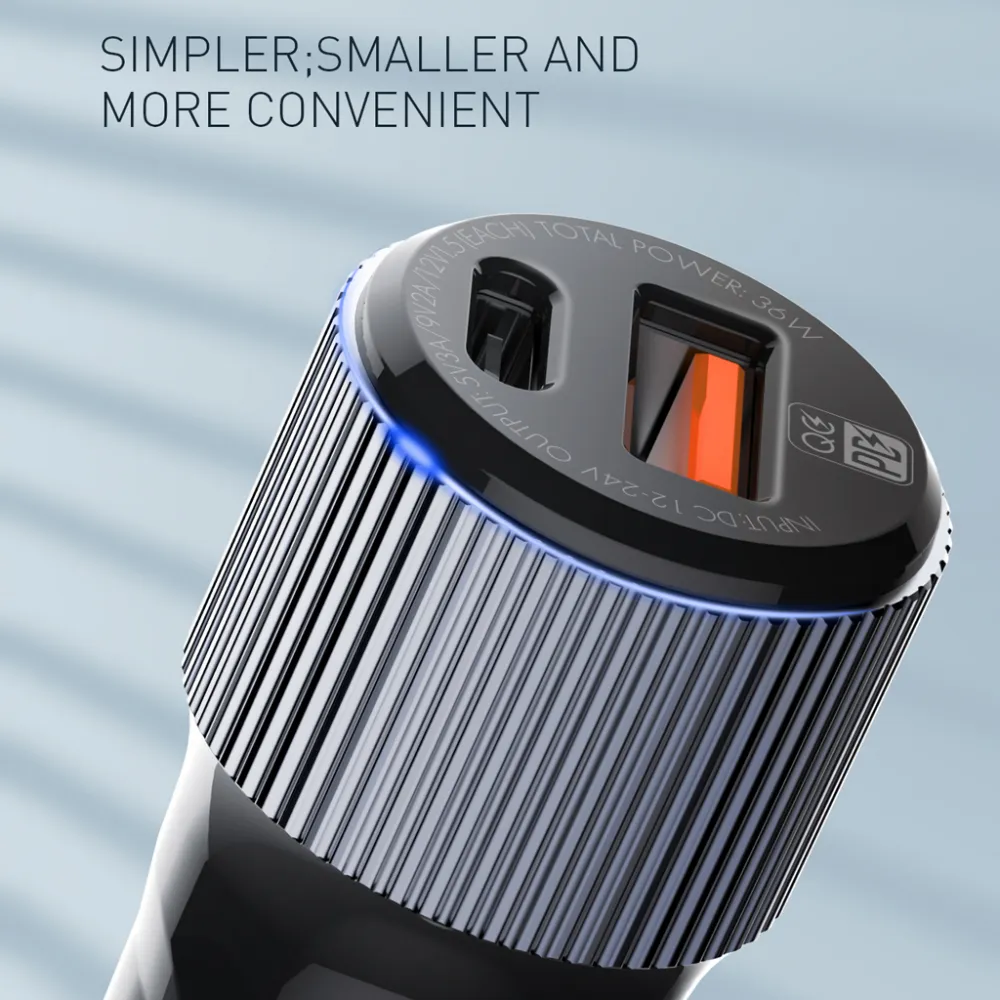 Auto punjac LDNIO C510Q PD/QC3.0 36W sa Type C na Type C kablom