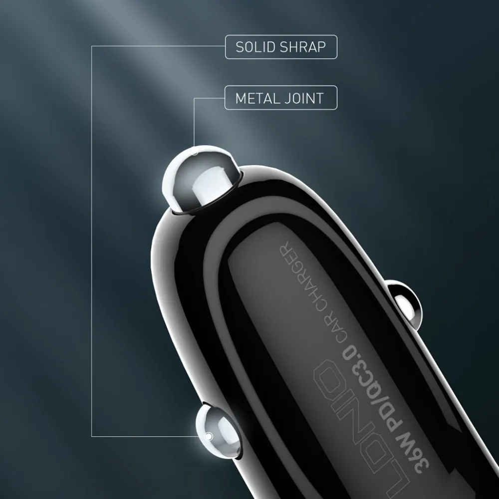 Auto punjac LDNIO C510Q PD/QC3.0 36W sa Type C na Type C kablom