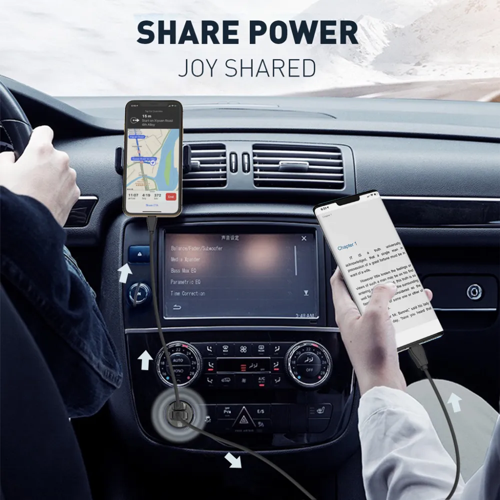 Auto punjac LDNIO C510Q PD/QC3.0 36W sa Type C na Type C kablom