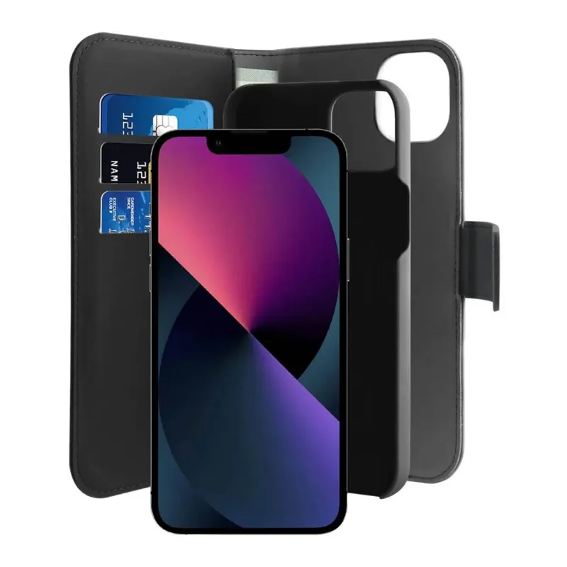 Maska Puro novcanik 2u1 za iPhone 14/13 6.1 crna
