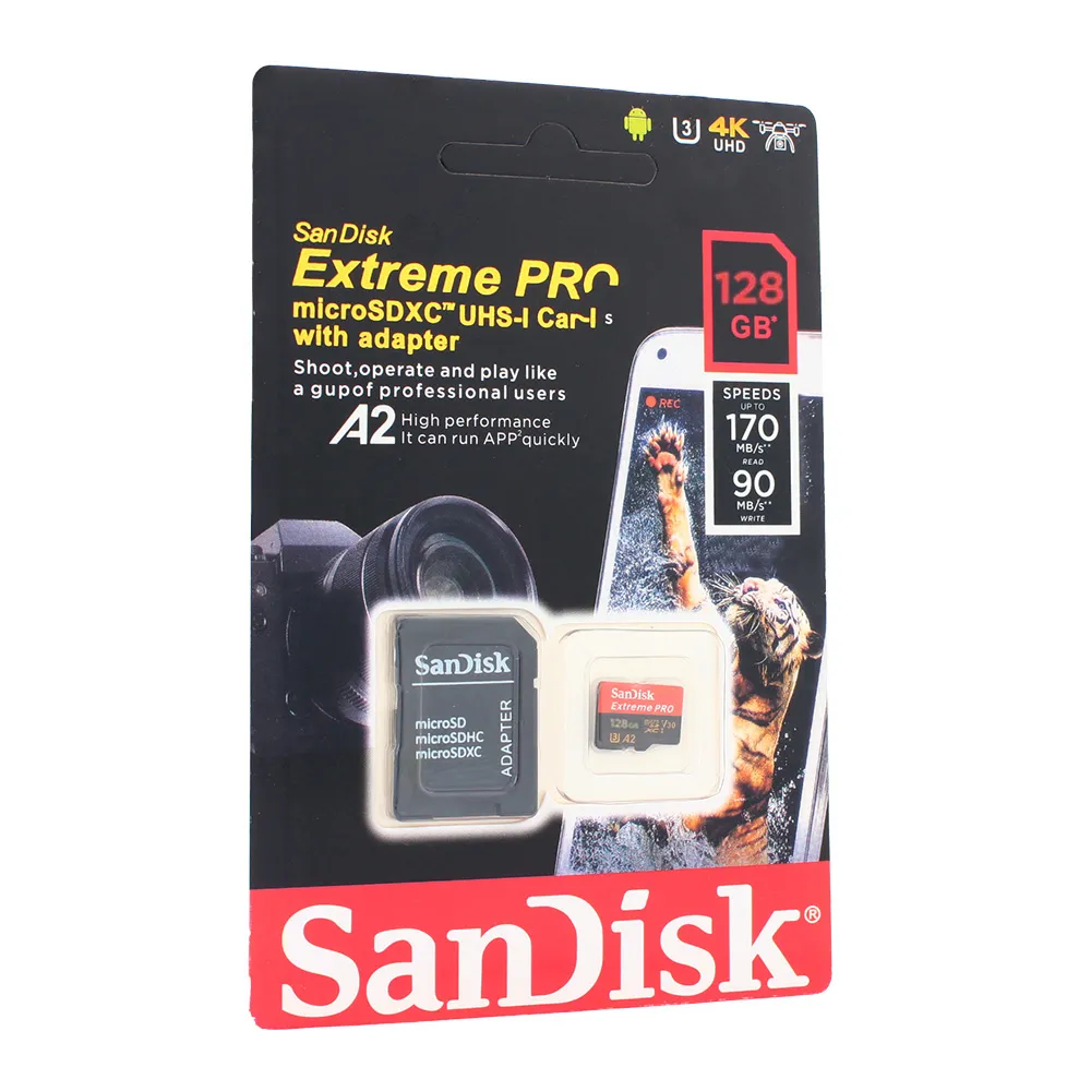 Mem. Kartica SanDisk SDHC 128GB Extreme PRO 4K UHD V30 sa adapterom CN
