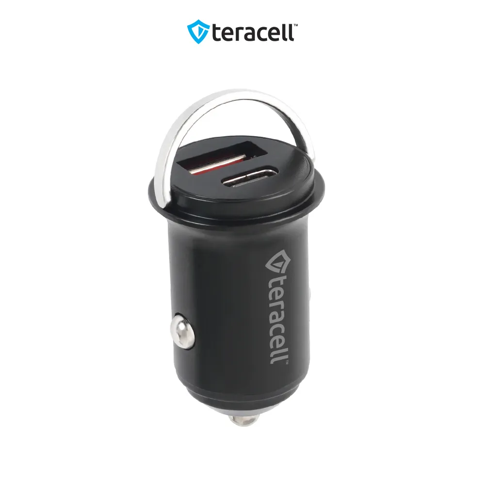 Auto punjac Teracell Evolution TC-13 PD 30W + USB QC3.0 18W, 48W (total) sa Type C kablom crni