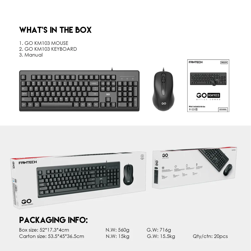 Combo mis i tastatura Fantech GO KM-103 crni
