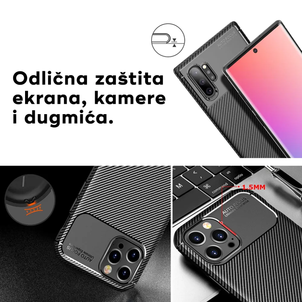 Maska Defender Carbon za iPhone 15 Pro 6.1 crna