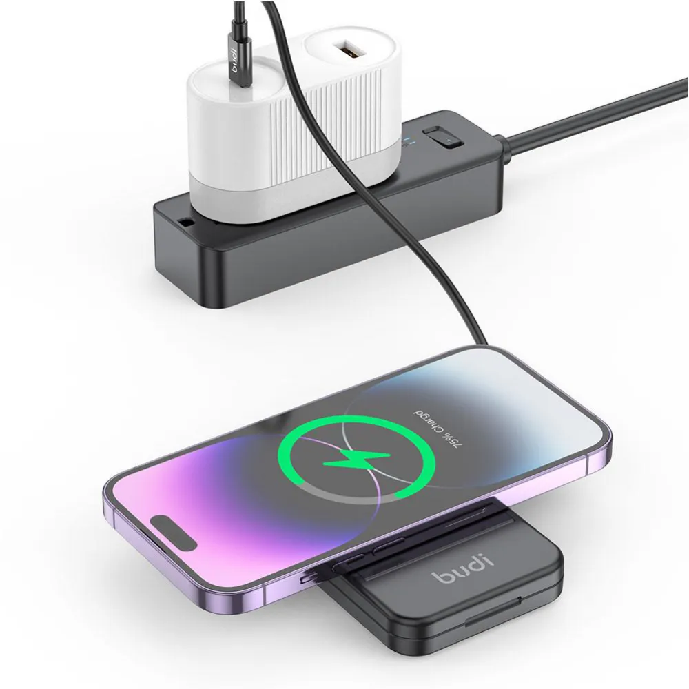 Multifunkcionalni box wireless punjac Budi Magsafe 15W 14 u 1 crni