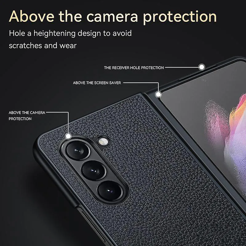Maska Leather Fold za Samsung F946B Galaxy Z Fold 5 5G krem