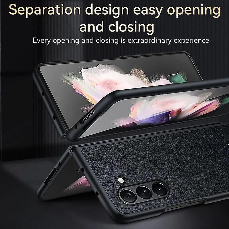 Maska Leather Fold za Samsung F946B Galaxy Z Fold 5 5G krem