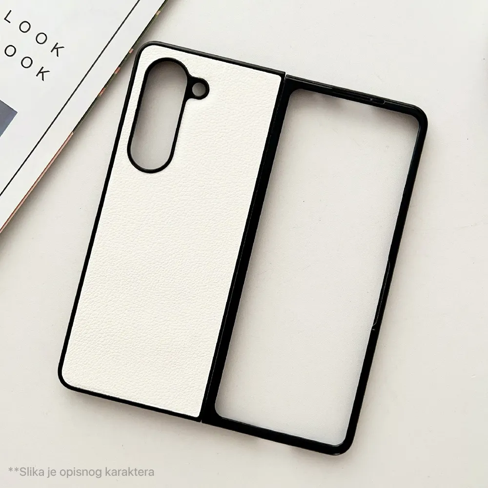 Maska Leather Fold za Samsung F946B Galaxy Z Fold 5 5G krem
