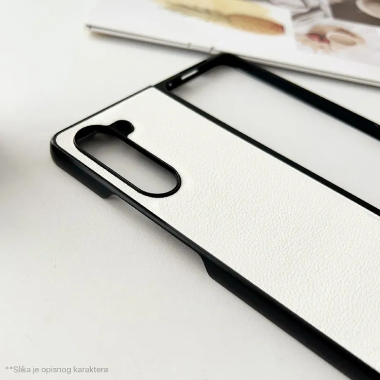Maska Leather Fold za Samsung F946B Galaxy Z Fold 5 5G krem