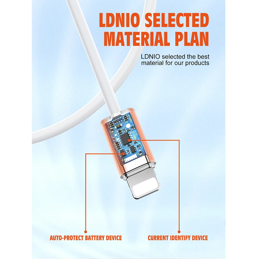 Data kabl LDNIO LS891 25W Fast micro USB beli 1m