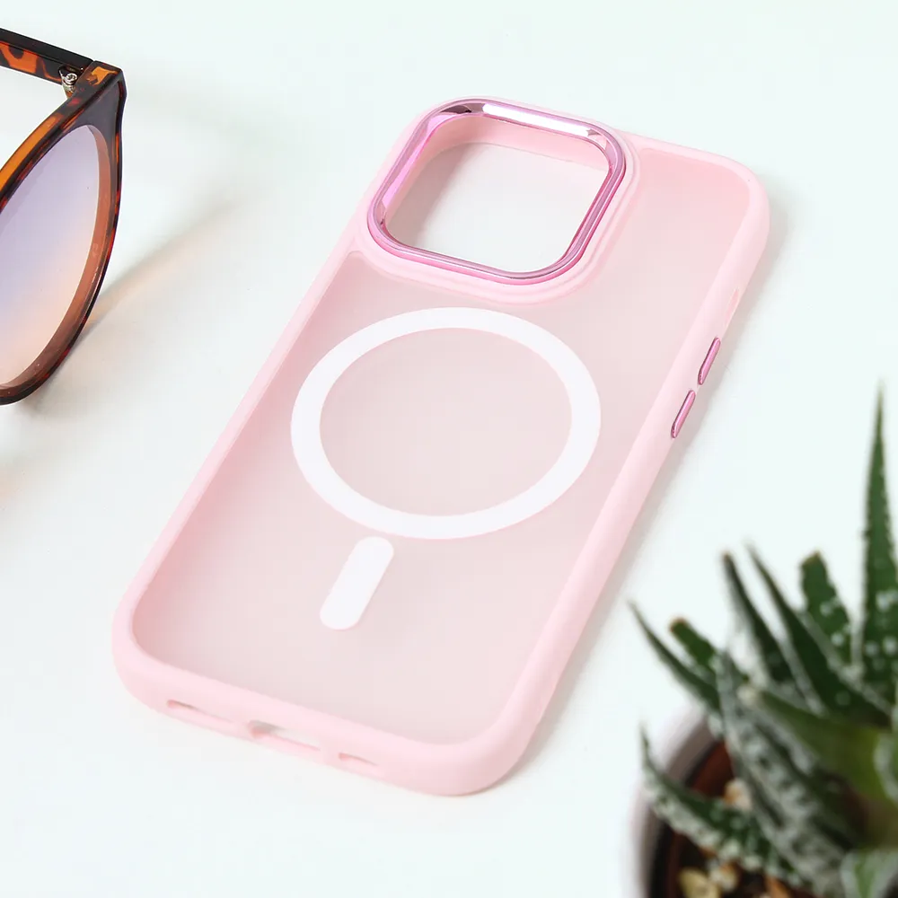 Maska Magsafe colorful za iPhone 15 Pro 6.1 roze