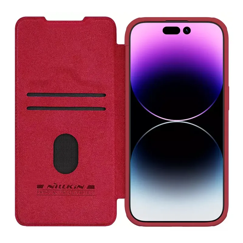 Maska Nillkin Qin Pro za iPhone 15 Pro 6.1 crvena