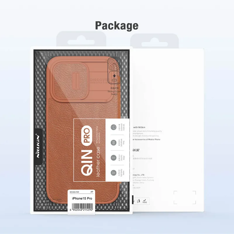 Maska Nillkin Qin Pro za iPhone 15 Pro 6.1 crvena