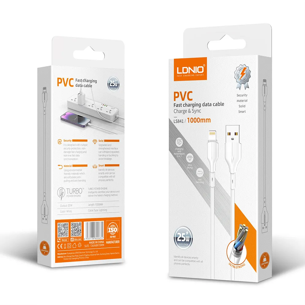 Data kabl LDNIO LS841 25W Fast iPhone lightning beli 1m