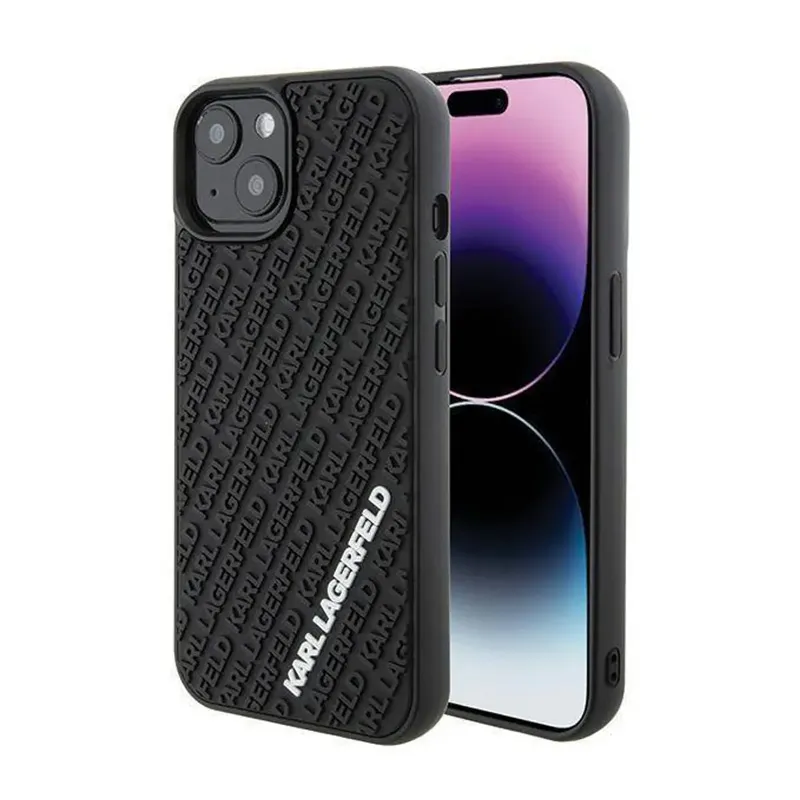 Maska Karl Lagerfeld Hc 3D Multi Logo za iPhone 15 6.1 crna (KLHCP15S3DMKRLK)
