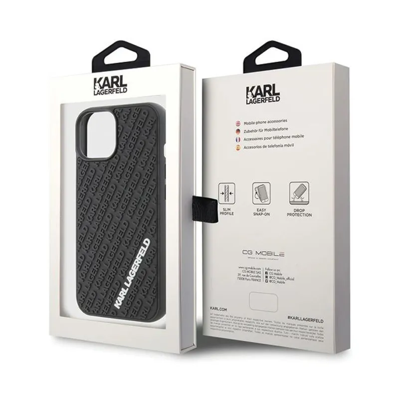 Maska Karl Lagerfeld Hc 3D Multi Logo za iPhone 15 6.1 crna (KLHCP15S3DMKRLK)