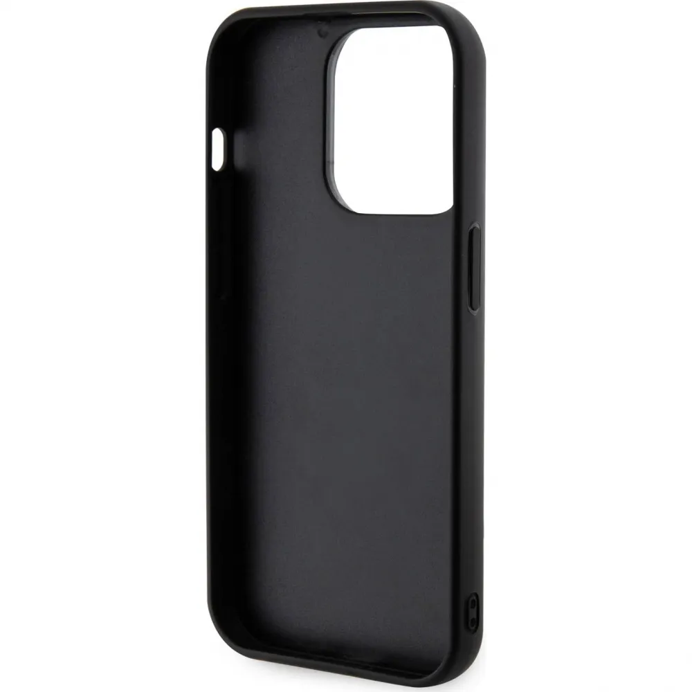 Maska Karl Lagerfeld Hc 3D Logo Glitter za iPhone 15 Pro 6.1 crna (KLHCP15L3DMBKCK)