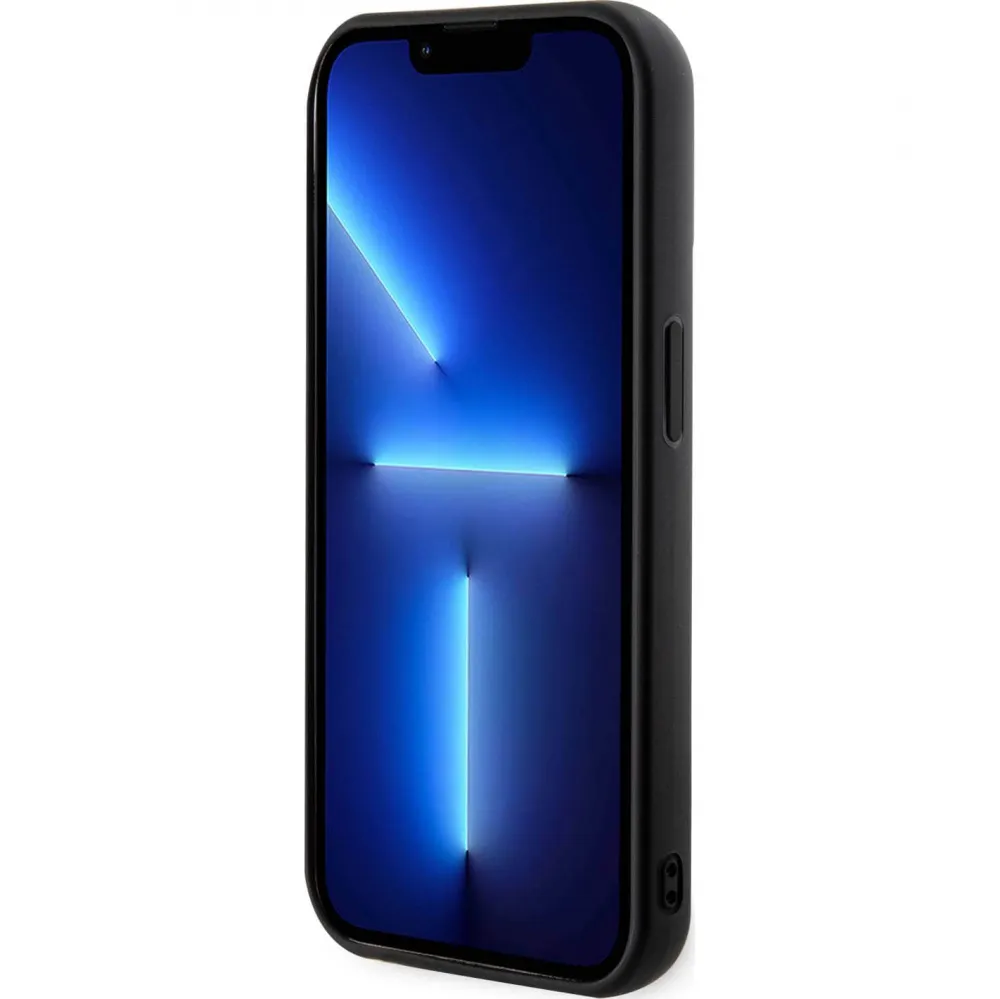 Maska Karl Lagerfeld Hc 3D Logo Glitter za iPhone 15 Pro 6.1 crna (KLHCP15L3DMBKCK)