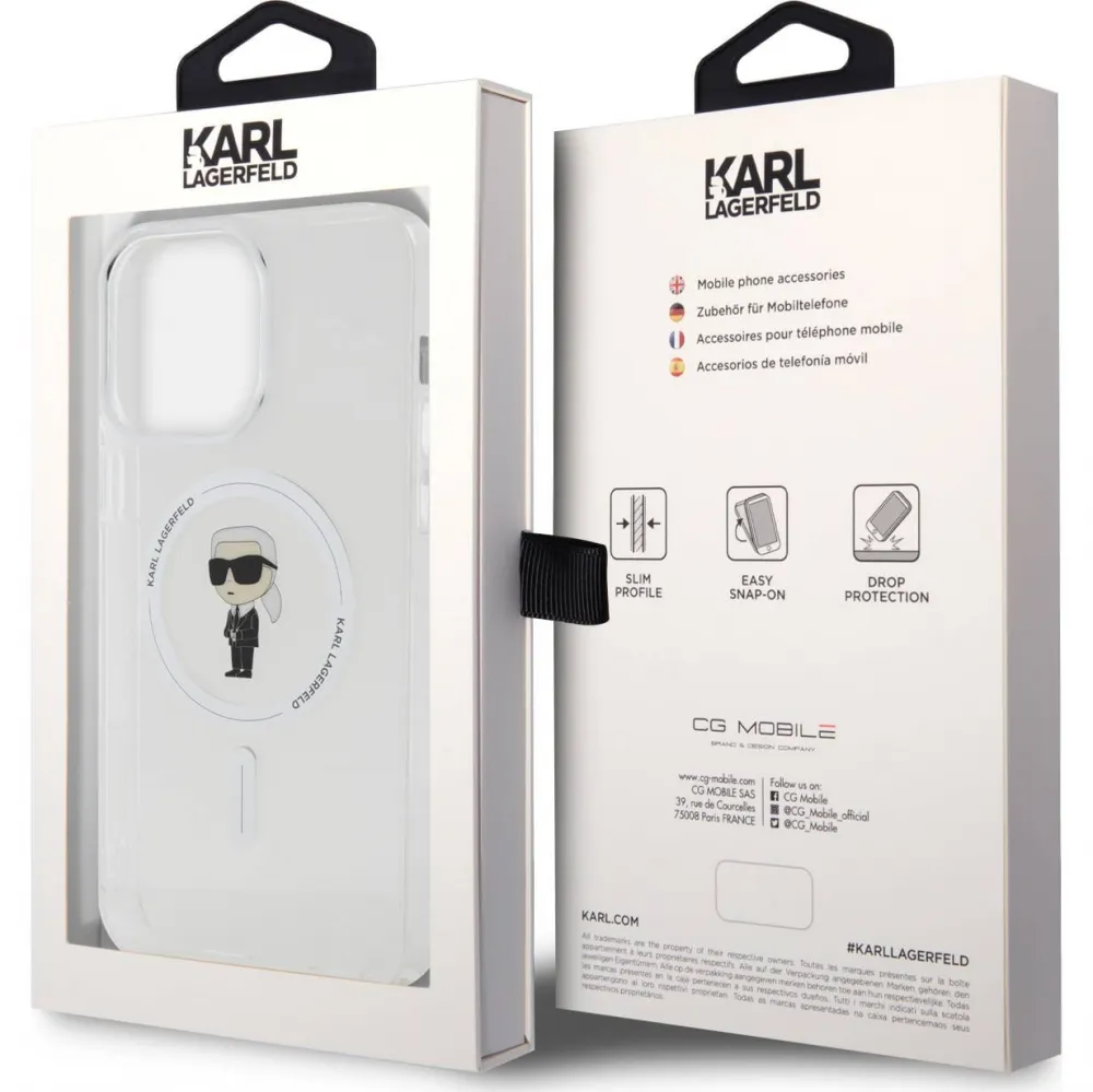 Maska Karl Lagerfeld Hc Magsafe IML Ikonik za iPhone 15 Pro Max 6.7 transparent (KLHMP15XHFCKNOT)